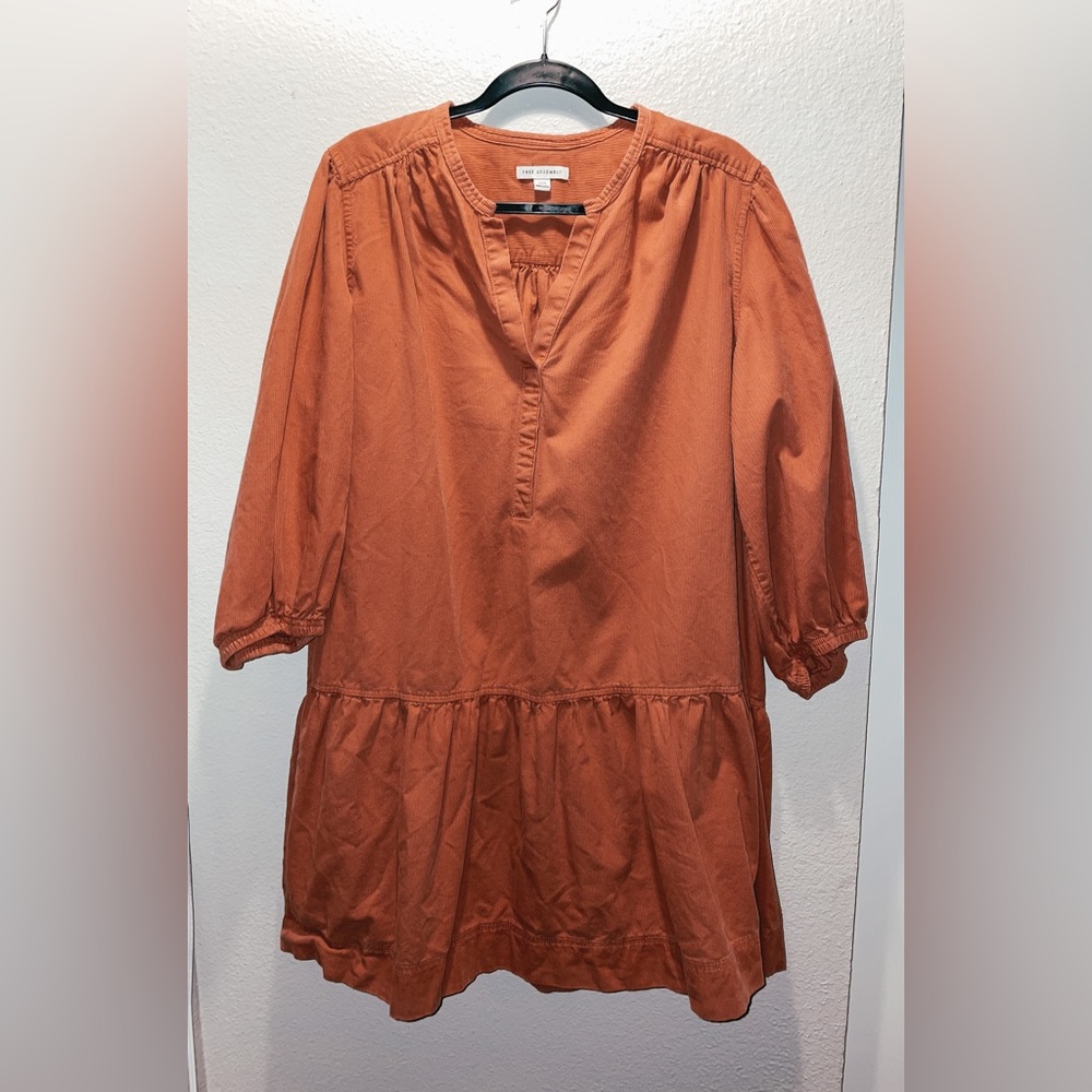 Free Assembly Coral Corduroy Dress